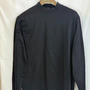 NWOT Carnoustie Men's Mock Neck Mercerized Cotton Long Sleeve Shirt - Black - XL